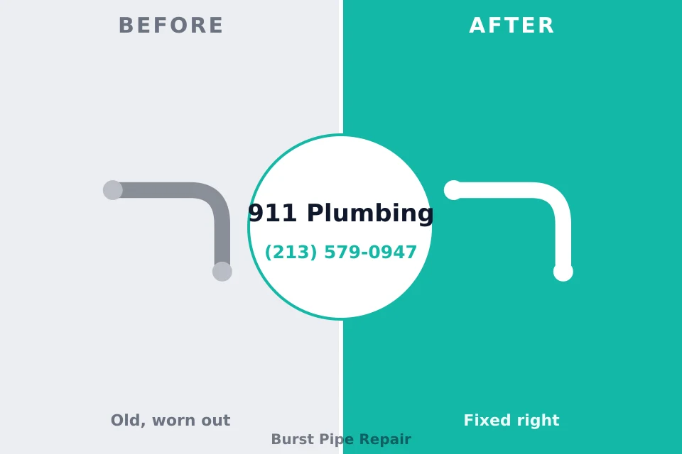 Before and after: plumbing repair Bowman, ND